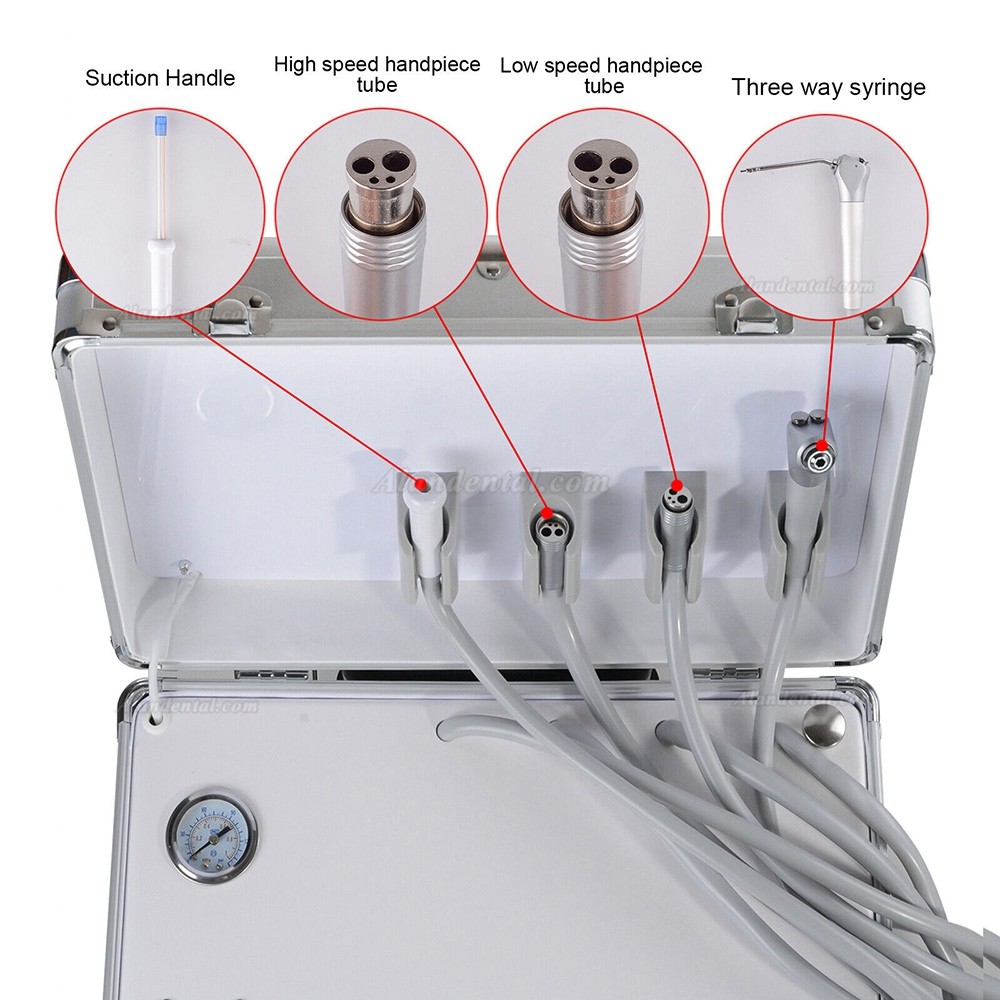 GOARD G12-A Mobile Dental Unit / Dental Portable Unit with Compressor+Suction Saliva